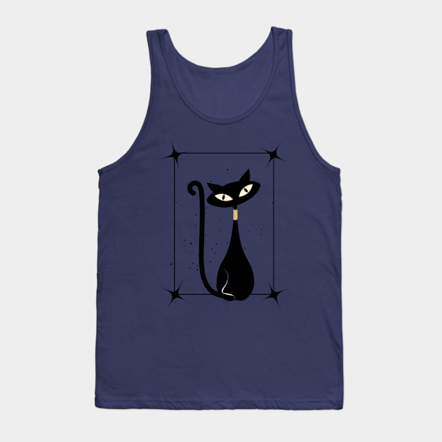 Ordinary Abstract Cat Tank Top by Montony